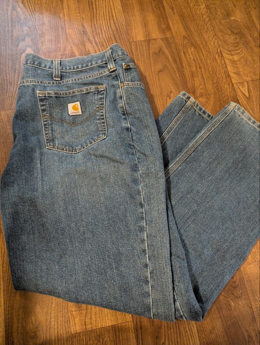 Carhartt Jeans Relaxed Fit Men’s Size 44X 32 Dark Blue Denim Straight Leg Baggy